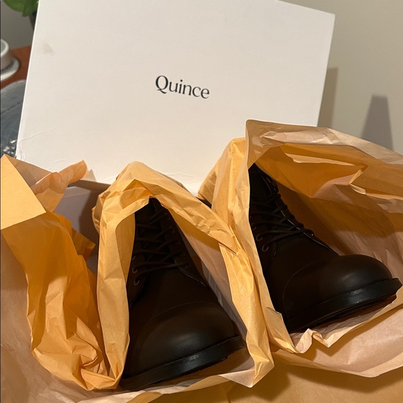 Quince men’s brown Leather Cap Toe Lace Up Boot NWT - Picture 5 of 6